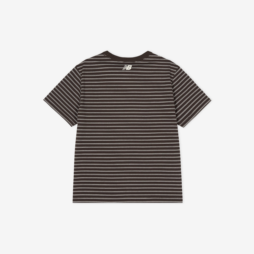 NEW BALANCE NBNEG2W422 / WOMEN Essential Basic Striped Short Sleeve T-Shirt (BROWN)