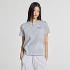 NEW BALANCE NBNEG2W422 / WOMEN Essential Basic Striped Short Sleeve T-Shirt (L/BLUE)