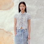 LOW CLASSIC WRINKLE HALF SLEEVE SHIRT_STRIPE [LW265SH07ST]