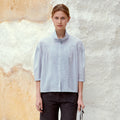 LOW CLASSIC HIGH NECK PINTUCK BLOUSE_LIGHT BLUE [LW265BL02B1]