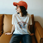 AaU [Same-day shipping] Vintage Rose Short Sleeve Tee_White