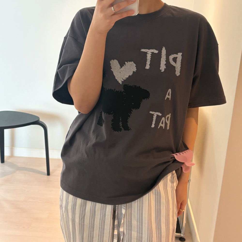 riandco PIT A PAT T-SHIRT_CHARCOAL