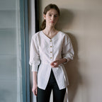 LAMEREI [6th reorder] Hourglass V-Neck Blouse[LMBFSPSH316]-2color