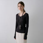 LAMEREI [5th ​​reorder]Button U-Neck T-Shirt[LMBFSPTT613]-4color