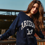 ERER [4th reorder] Off-shoulder Arizona Sweatshirt Navy