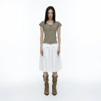 ROUGHNECK Asci Cross Henly Neck T-shirt Khaki Brown