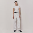 kindersalmon Crop Jersey Top White