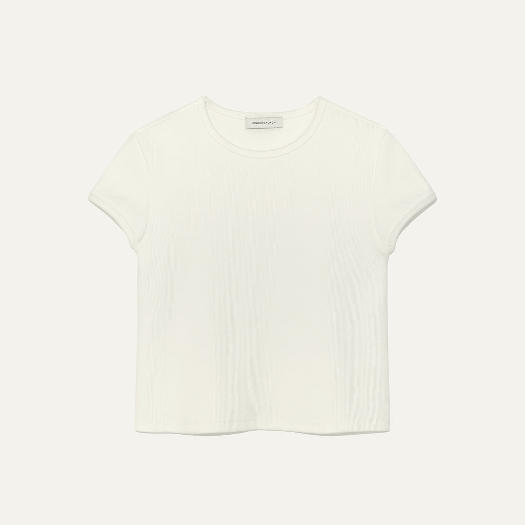 kindersalmon Crop Jersey Top White
