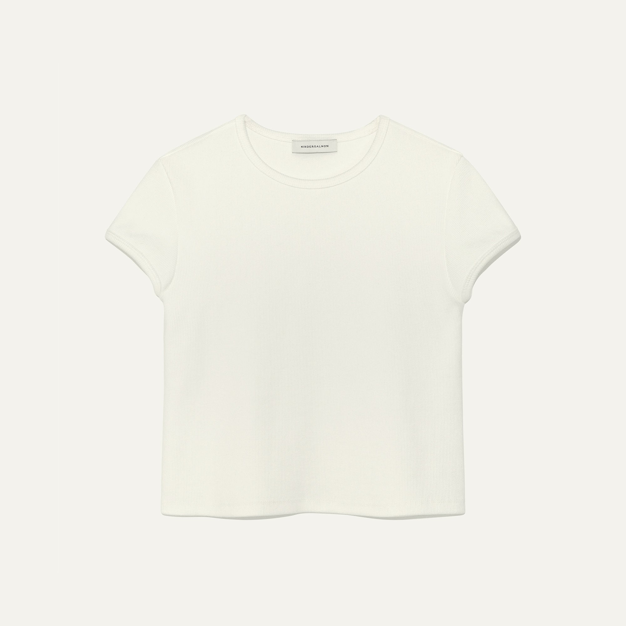 kindersalmon Crop Jersey Top White