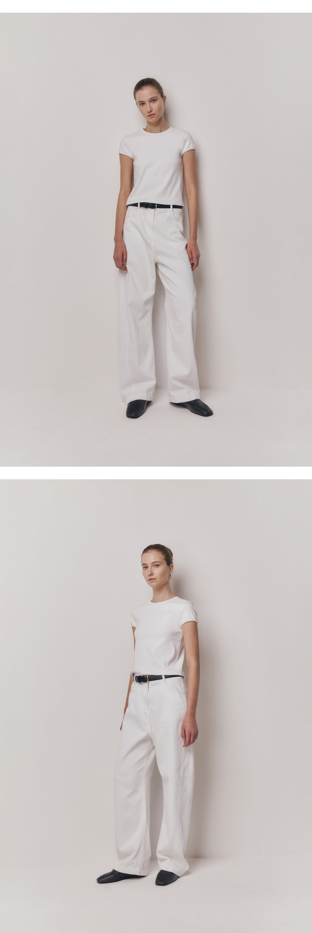 kindersalmon Crop Jersey Top White