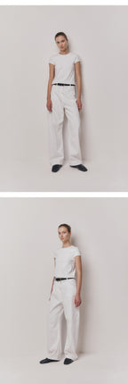 kindersalmon Crop Jersey Top White