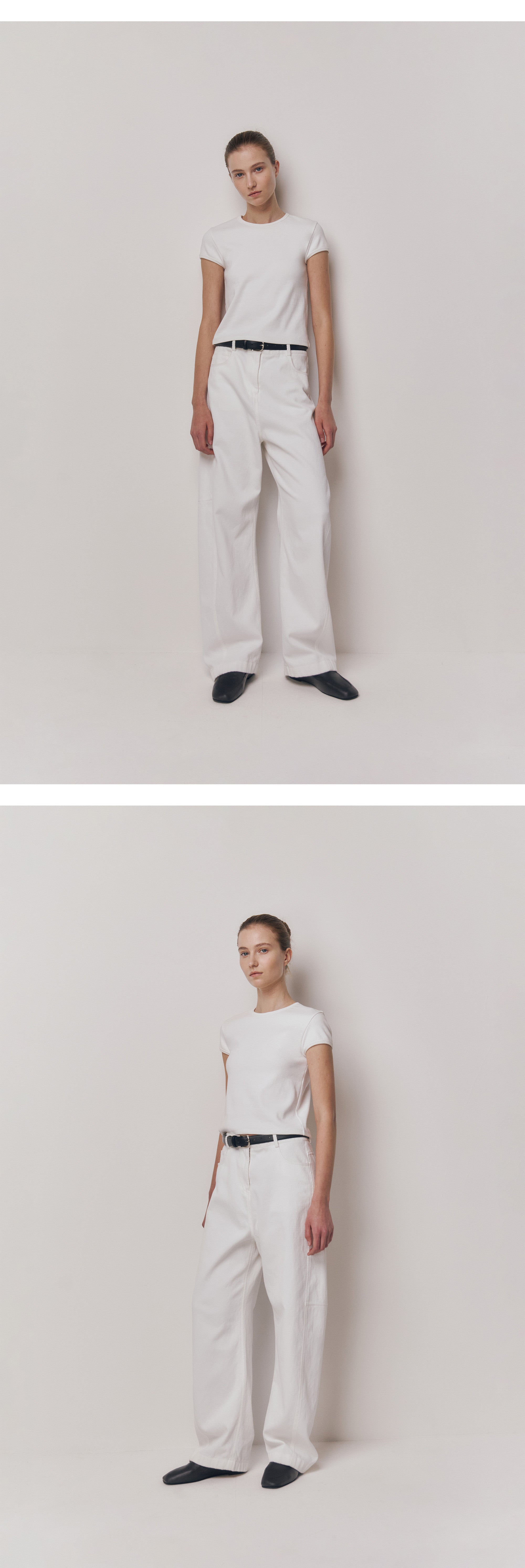kindersalmon Crop Jersey Top White
