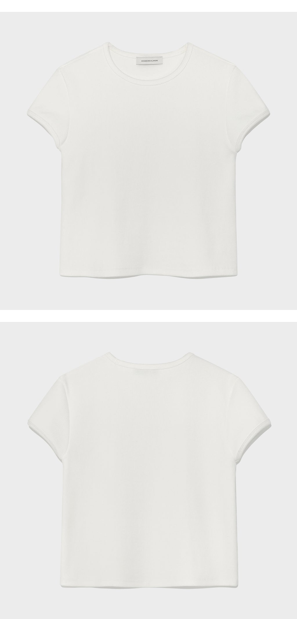 kindersalmon Crop Jersey Top White