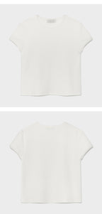 kindersalmon Crop Jersey Top White