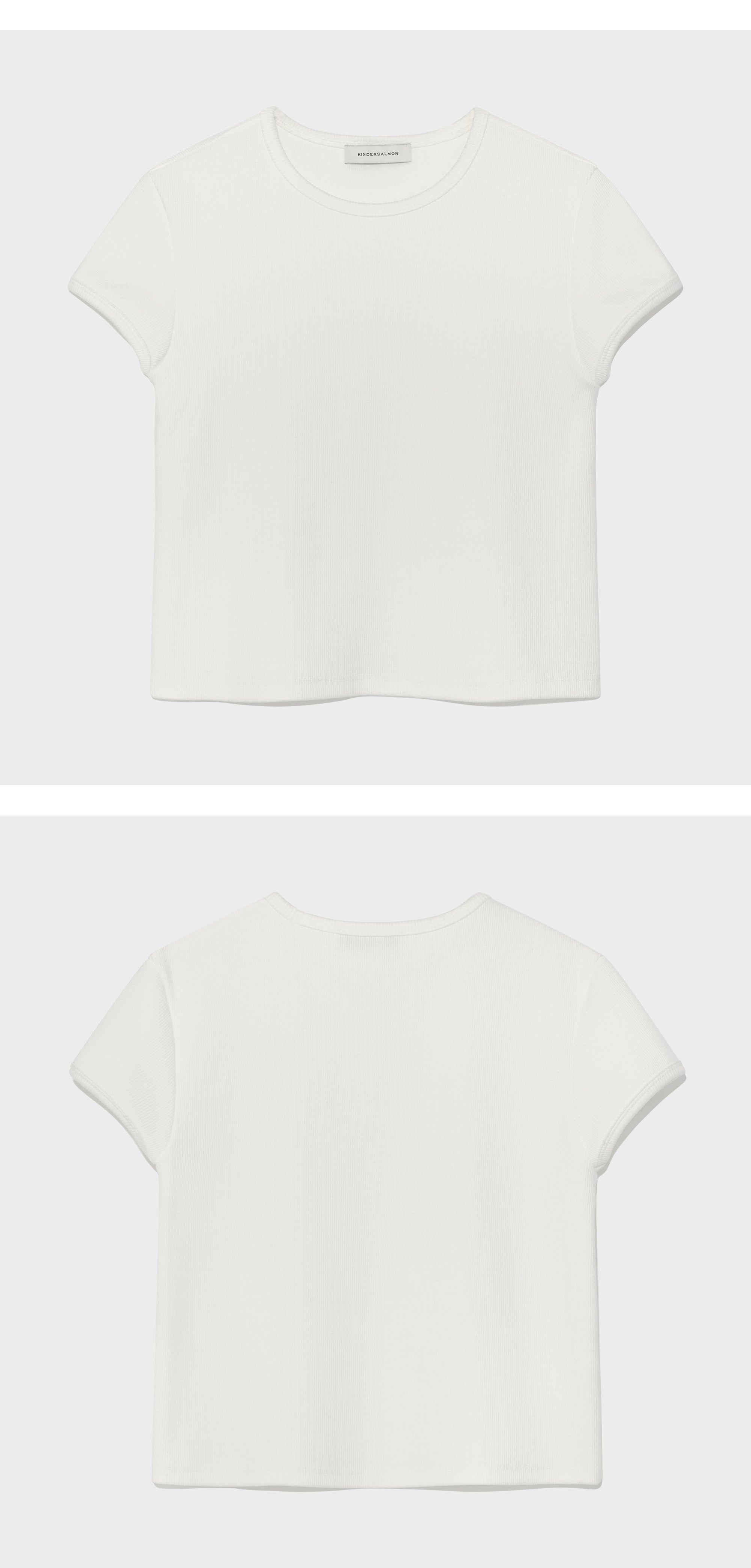 kindersalmon Crop Jersey Top White