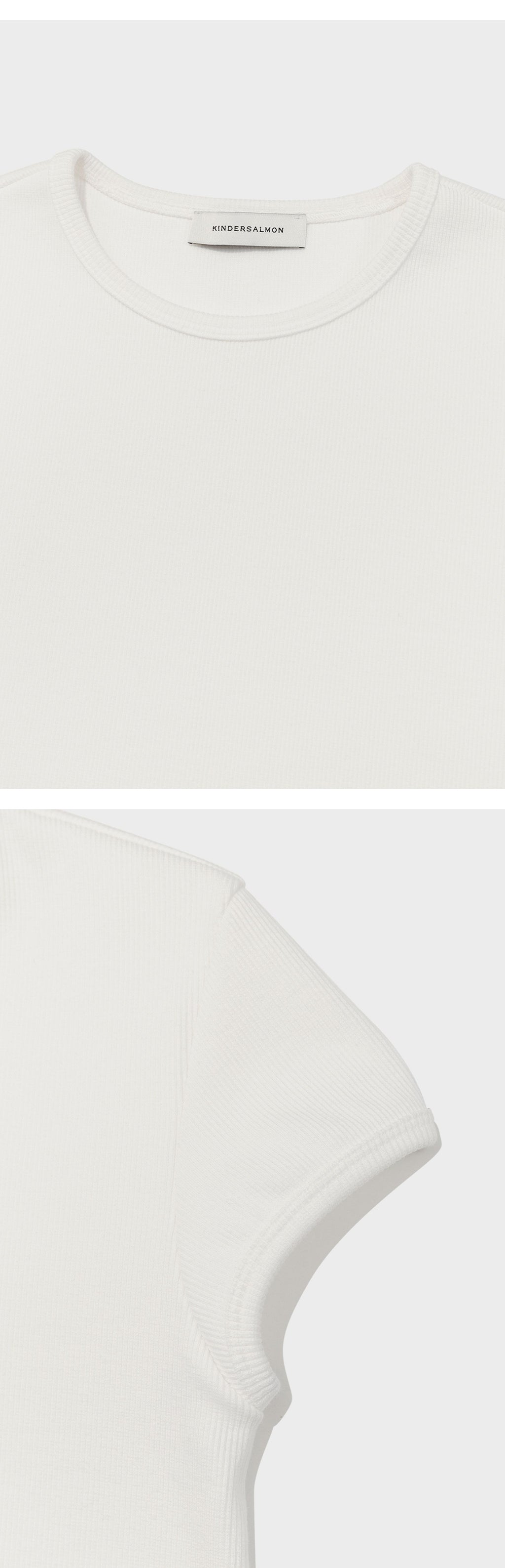 kindersalmon Crop Jersey Top White