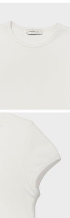 kindersalmon Crop Jersey Top White