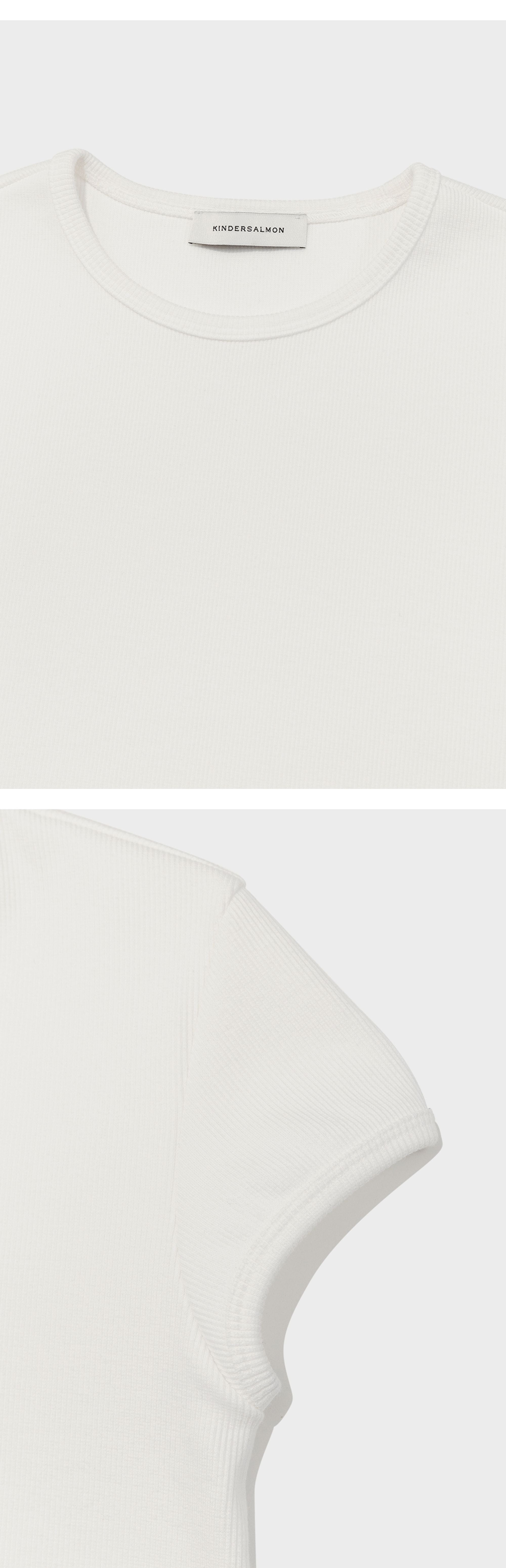 kindersalmon Crop Jersey Top White