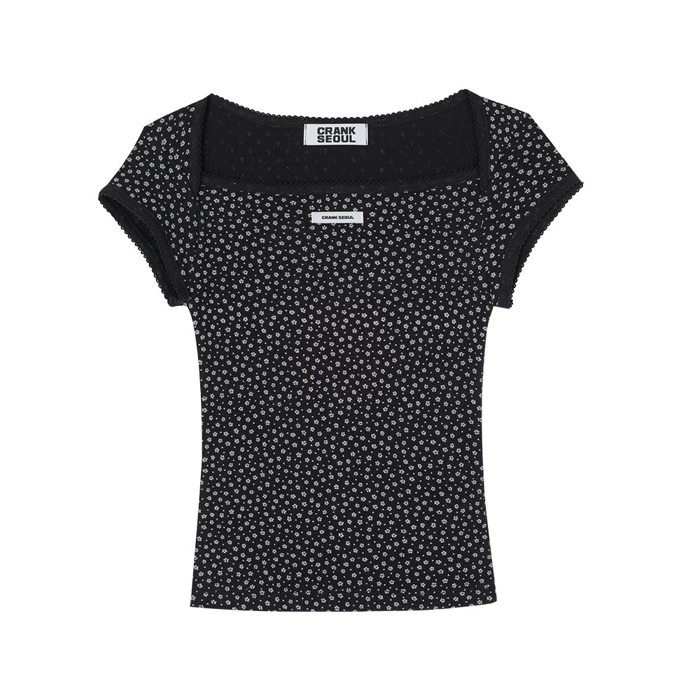 CRANK SCALLOPED FLORAL EYELET TOP_BLACK