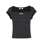 CRANK SCALLOPED FLORAL EYELET TOP_BLACK