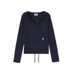 CRANK SOFT RIB HOODED TOP_NAVY