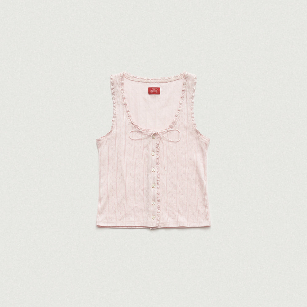 THE BARNNET Ravioli Lace-Trim Tank Top_Pink