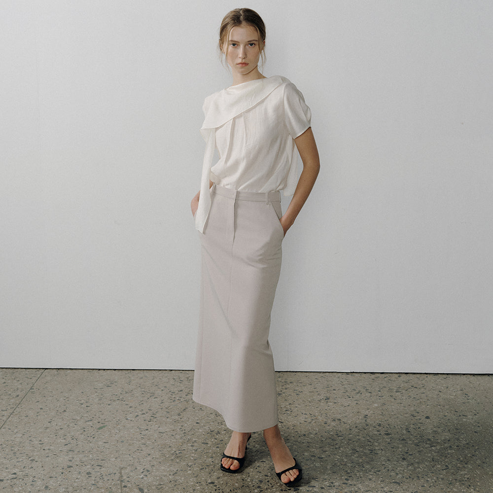OCTETTE [5th] MOUSSE WRINKLE BLOUSE_CREAM