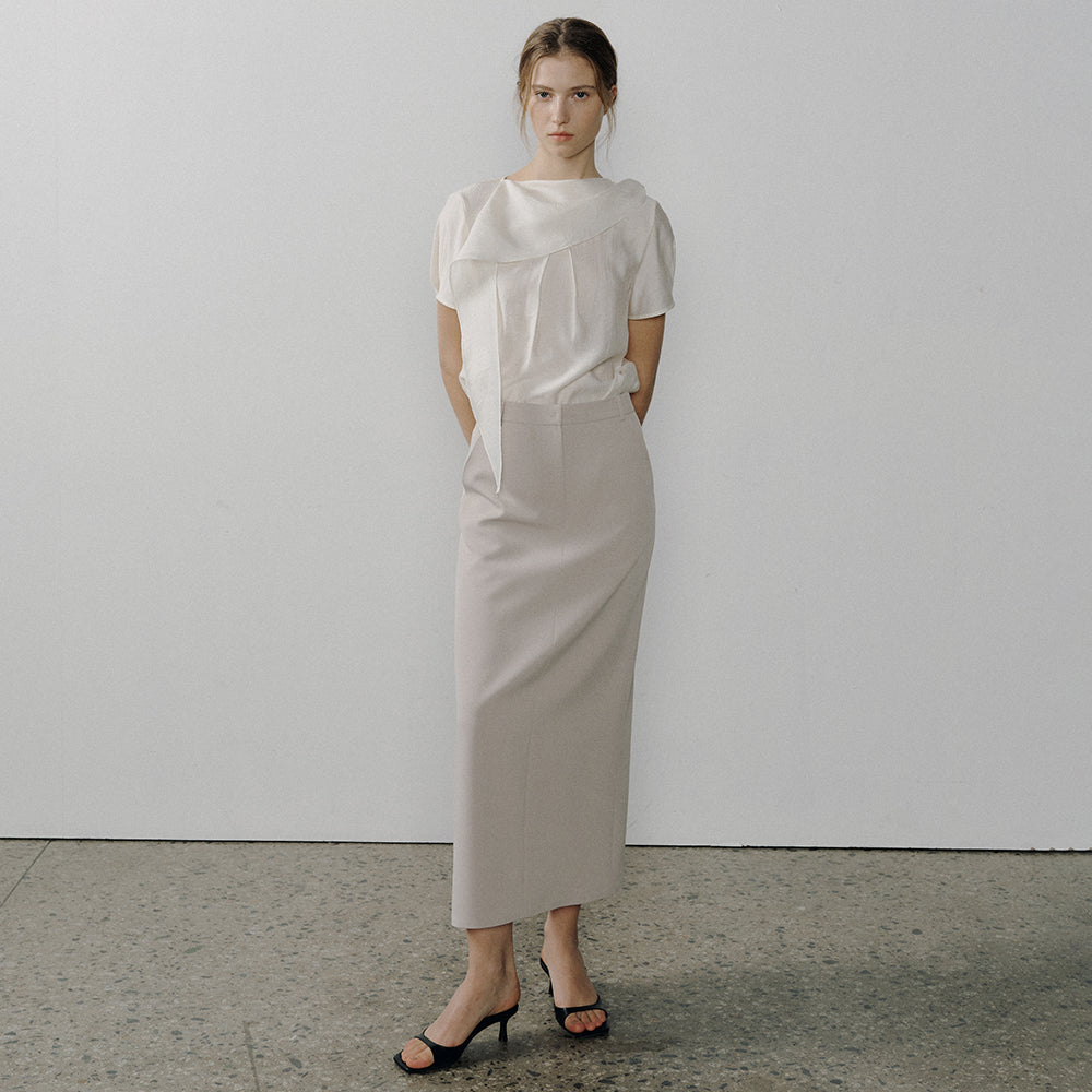 OCTETTE [5th] MOUSSE WRINKLE BLOUSE_CREAM