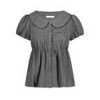ILLIGO Foaming Ribbon Puff Blouse Charcoal