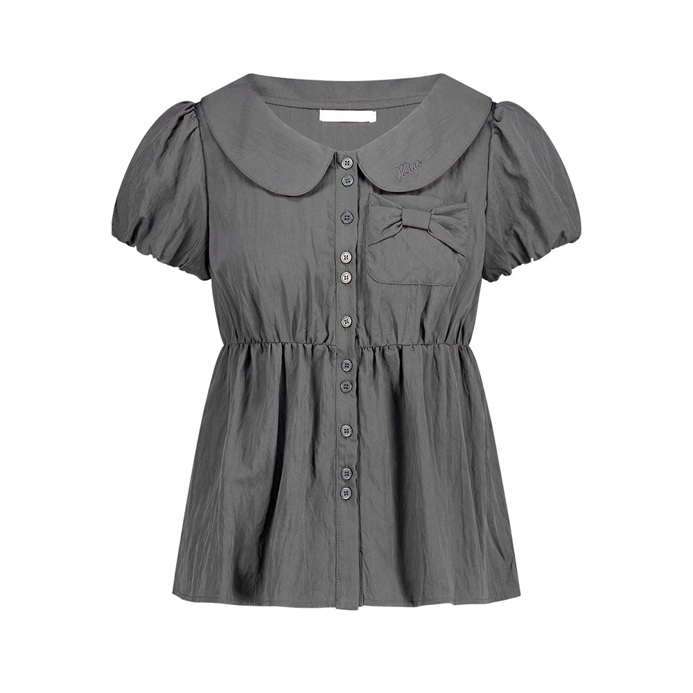 ILLIGO Foaming Ribbon Puff Blouse Charcoal