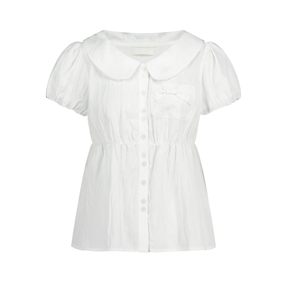 ILLIGO Foaming Ribbon Puff Blouse White