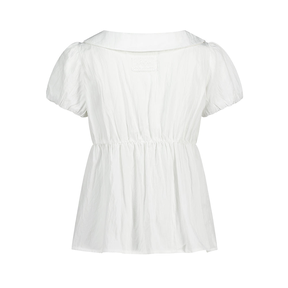ILLIGO Foaming Ribbon Puff Blouse White