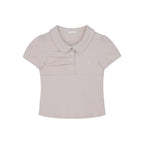 ILLIGO Dot pin tuck collar tee pink