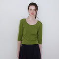 MOODADDITION Square slim T-shirt (Olive)