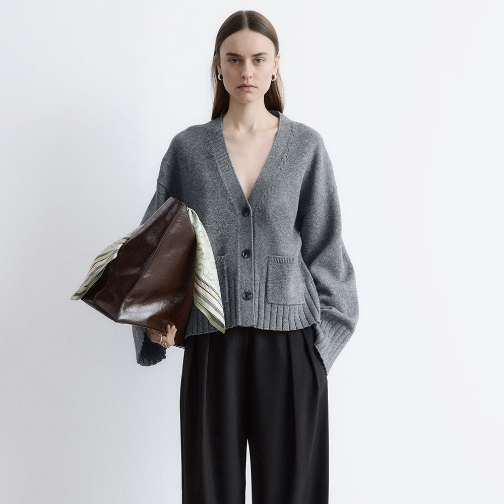 & Other Stories Tapered knit cardigan (Dark Grey)