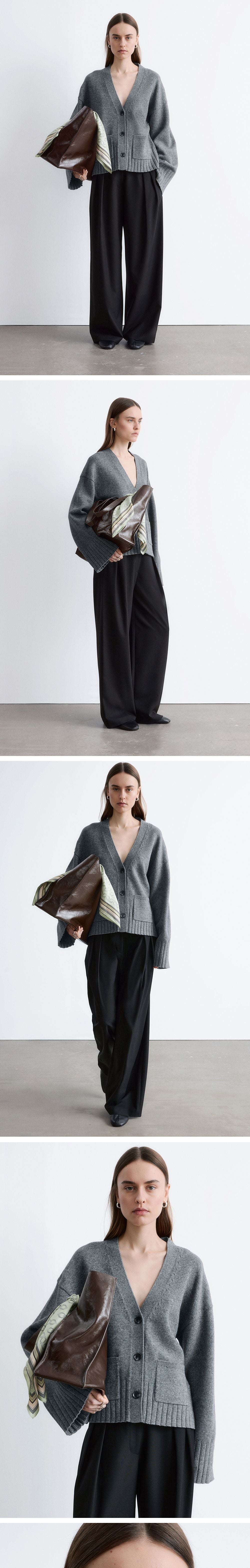 & Other Stories Tapered knit cardigan (Dark Grey)