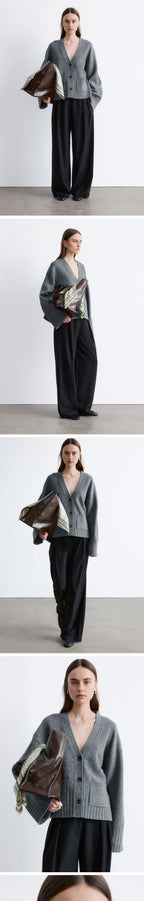 & Other Stories Tapered knit cardigan (Dark Grey)