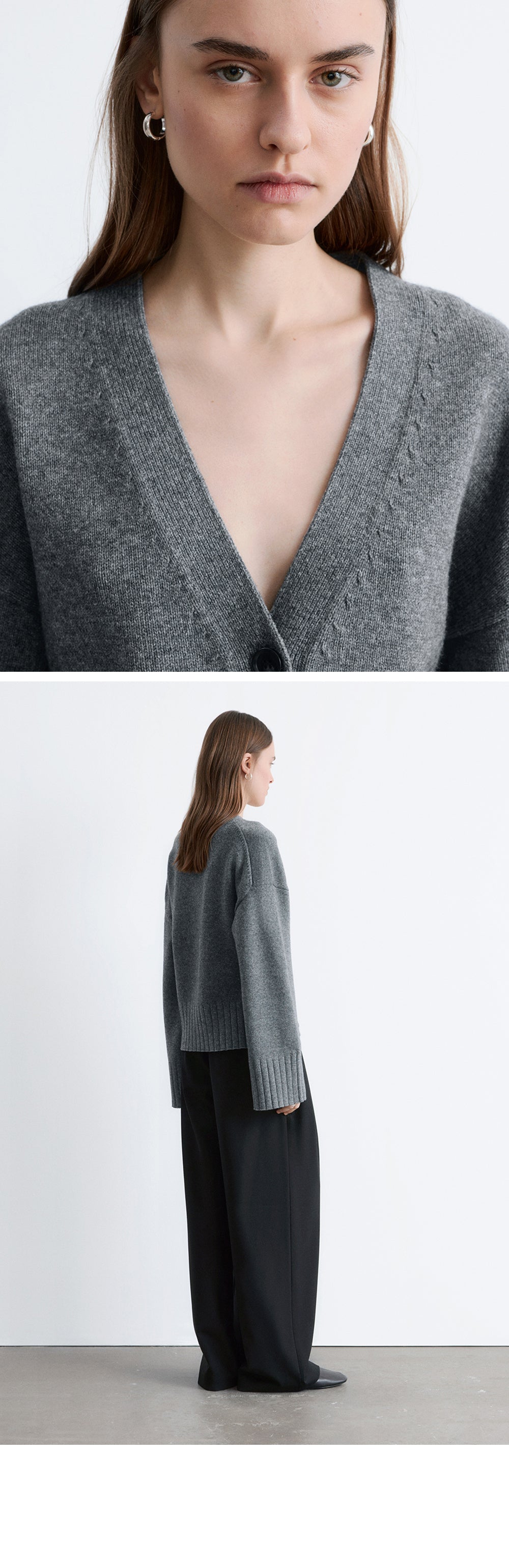& Other Stories Tapered knit cardigan (Dark Grey)