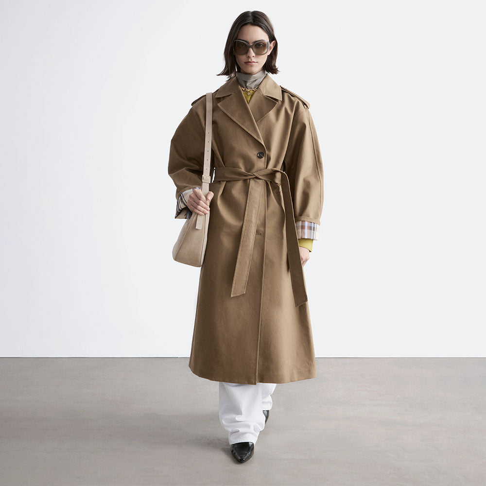 & Other Stories Belted Trench Coat (Dark Beige)