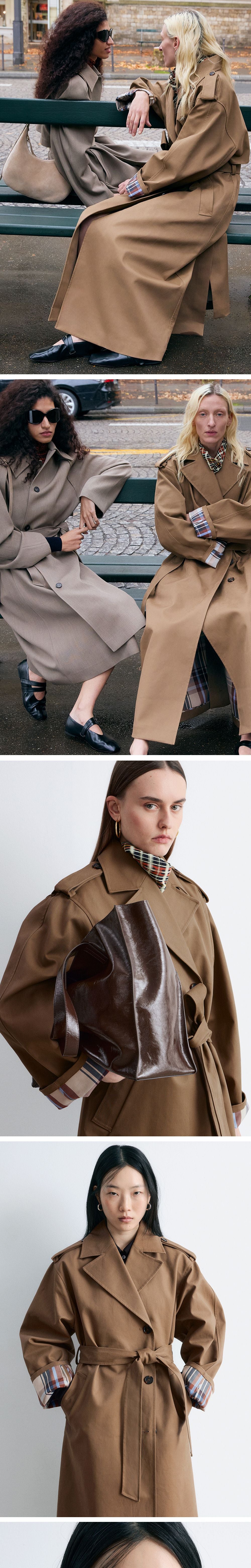 & Other Stories Belted Trench Coat (Dark Beige)