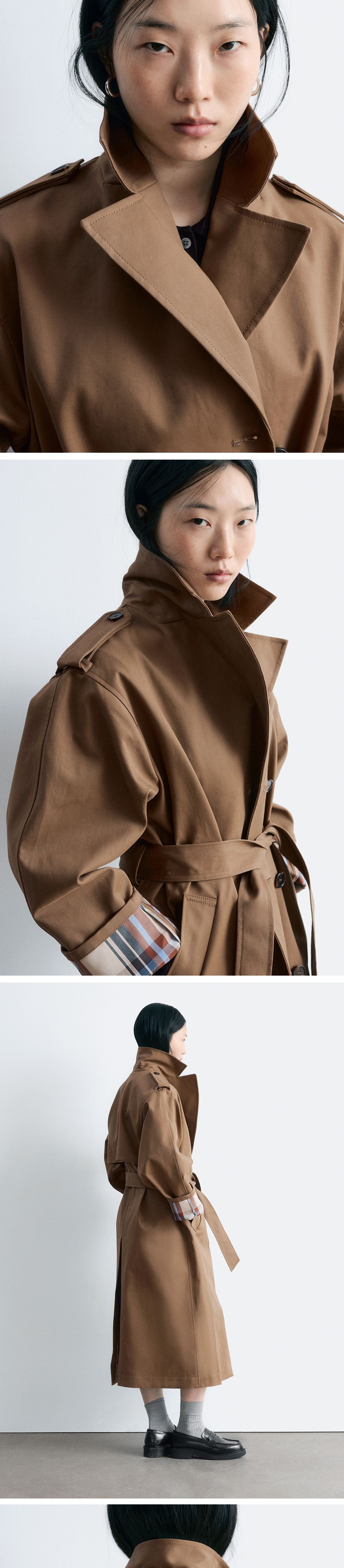 & Other Stories Belted Trench Coat (Dark Beige)