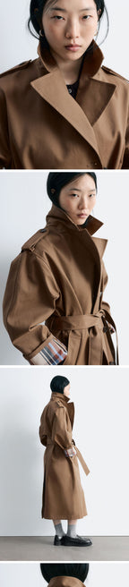 & Other Stories Belted Trench Coat (Dark Beige)