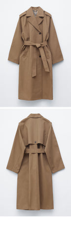 & Other Stories Belted Trench Coat (Dark Beige)