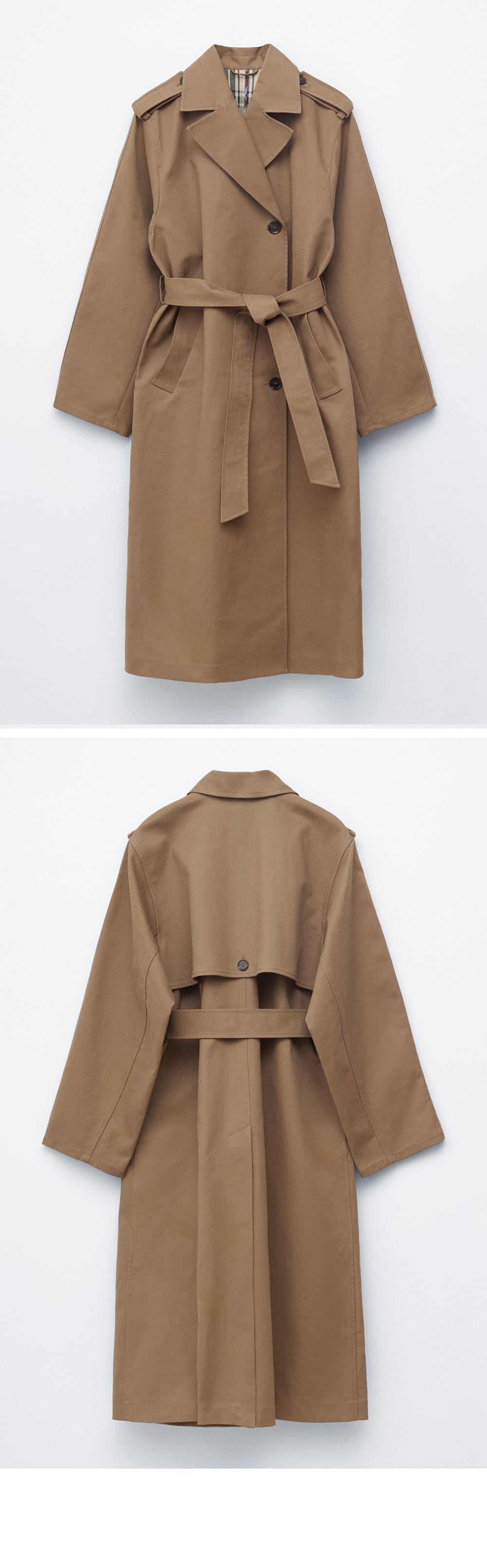 & Other Stories Belted Trench Coat (Dark Beige)