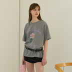 DEWL [Dueling] Pigment Flower Overfit T-shirt GR_D262MSM111