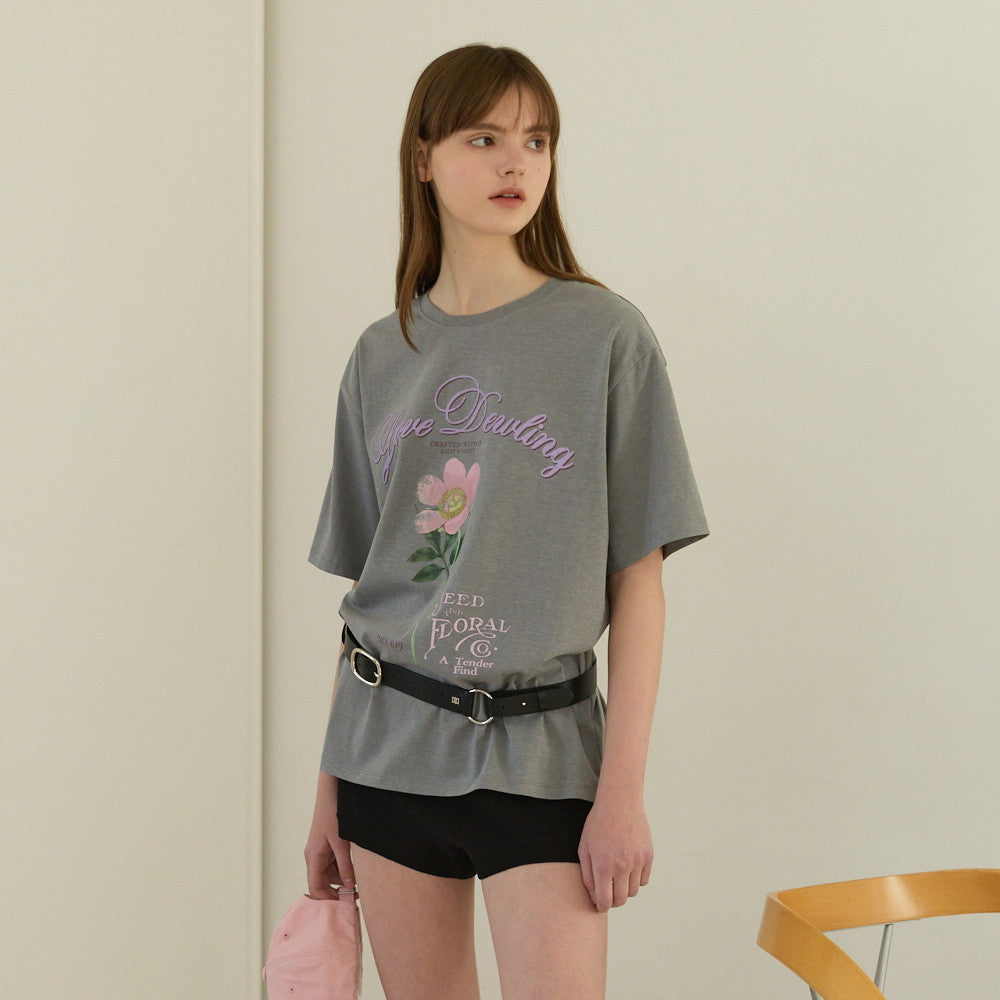 DEWL [Dueling] Pigment Flower Overfit T-shirt GR_D262MSM111