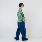 PLZPROJECT PORTLER CHECK ZIP-UP SHIRT, GREEN