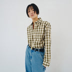 PLZPROJECT SIDE-OPEN CHECK SHIRT, YELLOW