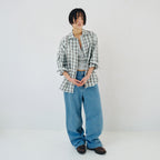 PLZPROJECT SIDE-OPEN CHECK SHIRT, MINT