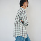 PLZPROJECT SIDE-OPEN CHECK SHIRT, MINT